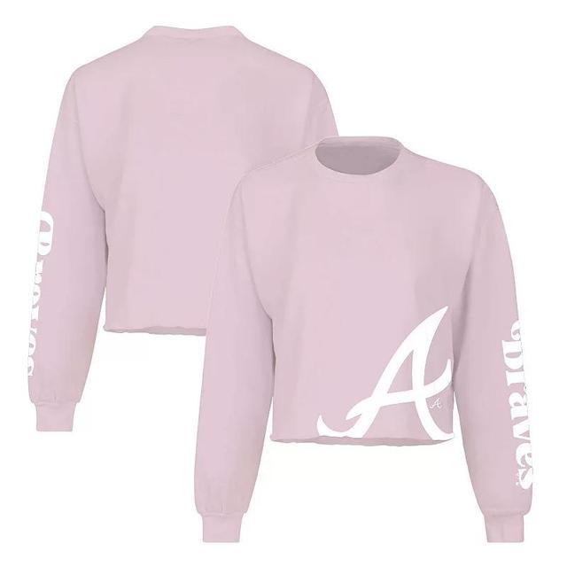 Womens Fanatics Branded Atlanta Braves Cropped Slouchy Long Sleeve T-Shirt Product Image