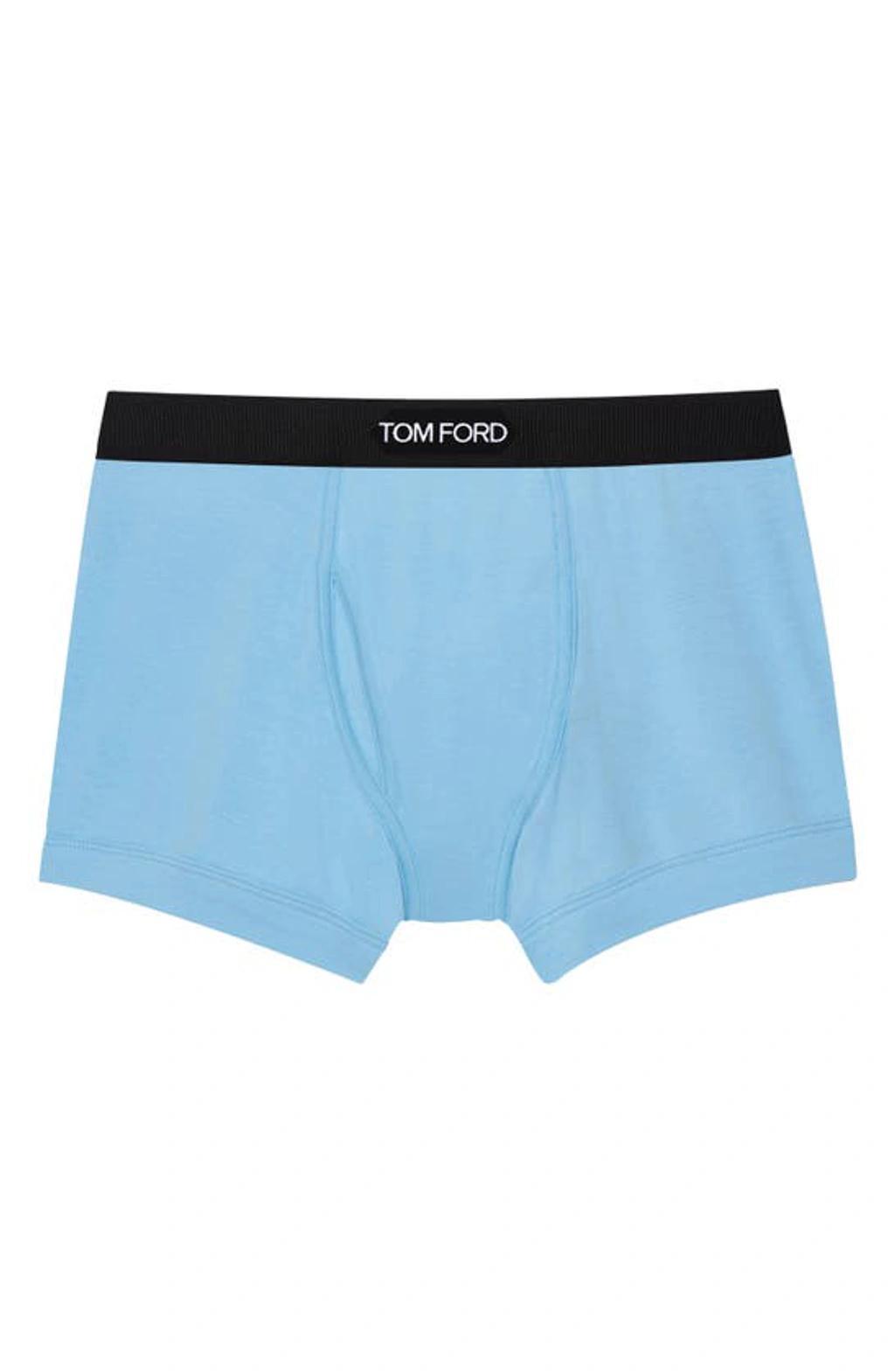 TOM FORD Cotton Stretch Jersey Boxer Briefs In Artic Blue Product Image