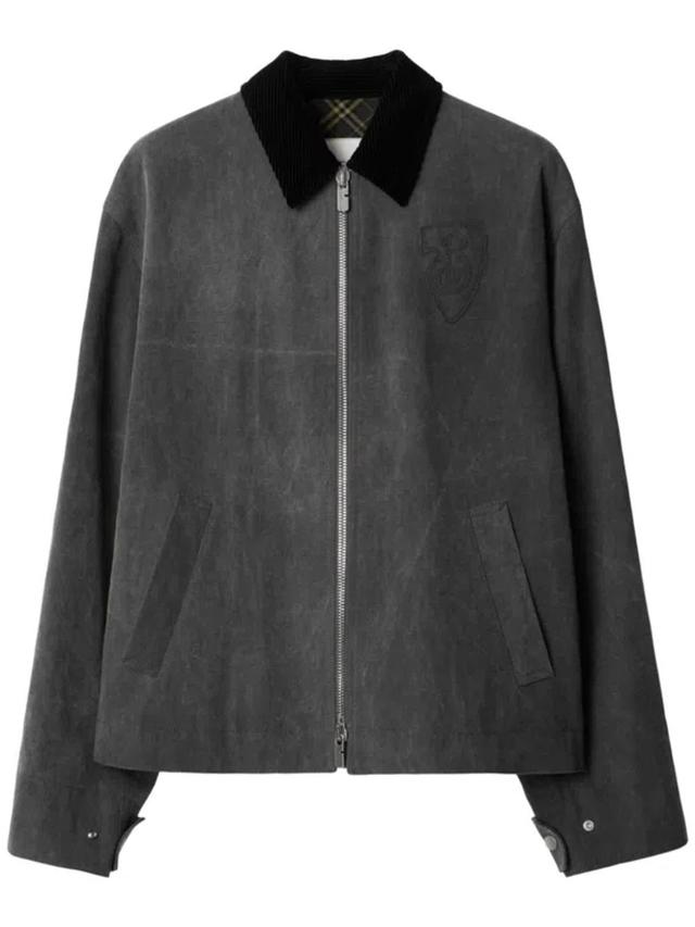 BURBERRY Cotton Canvas Jacket In Black Product Image