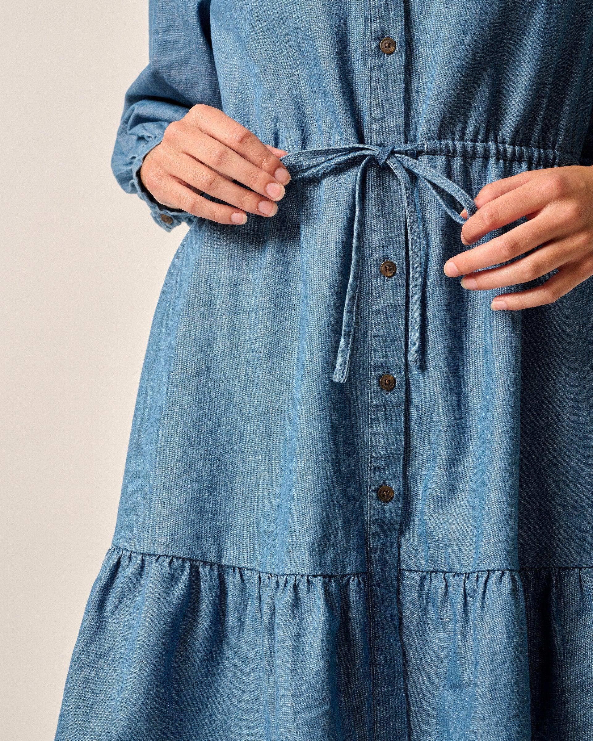 johnnie-O Becca Tiered Chambray Mini Dress Product Image