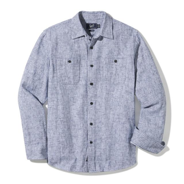 Houndstooth Double Cloth Workshirt - Cream Navy Product Image