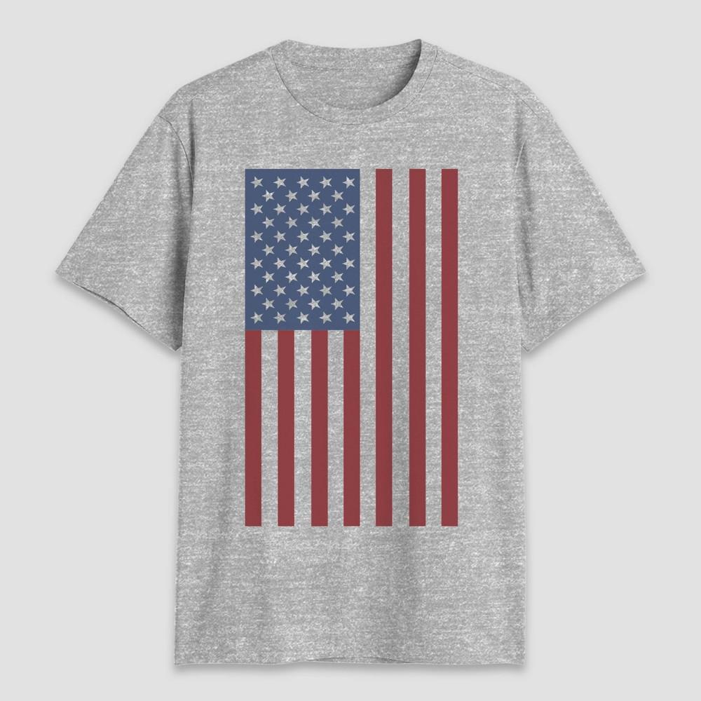 Mens USA Vertical Flag Short Sleeve Graphic T-Shirt - Heathered Product Image