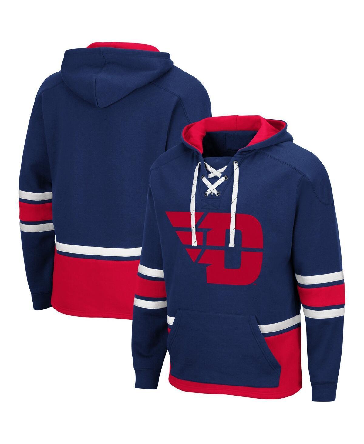 Mens Colosseum Navy Dayton Flyers Lace Up 3.0 Pullover Hoodie Day Blue Product Image