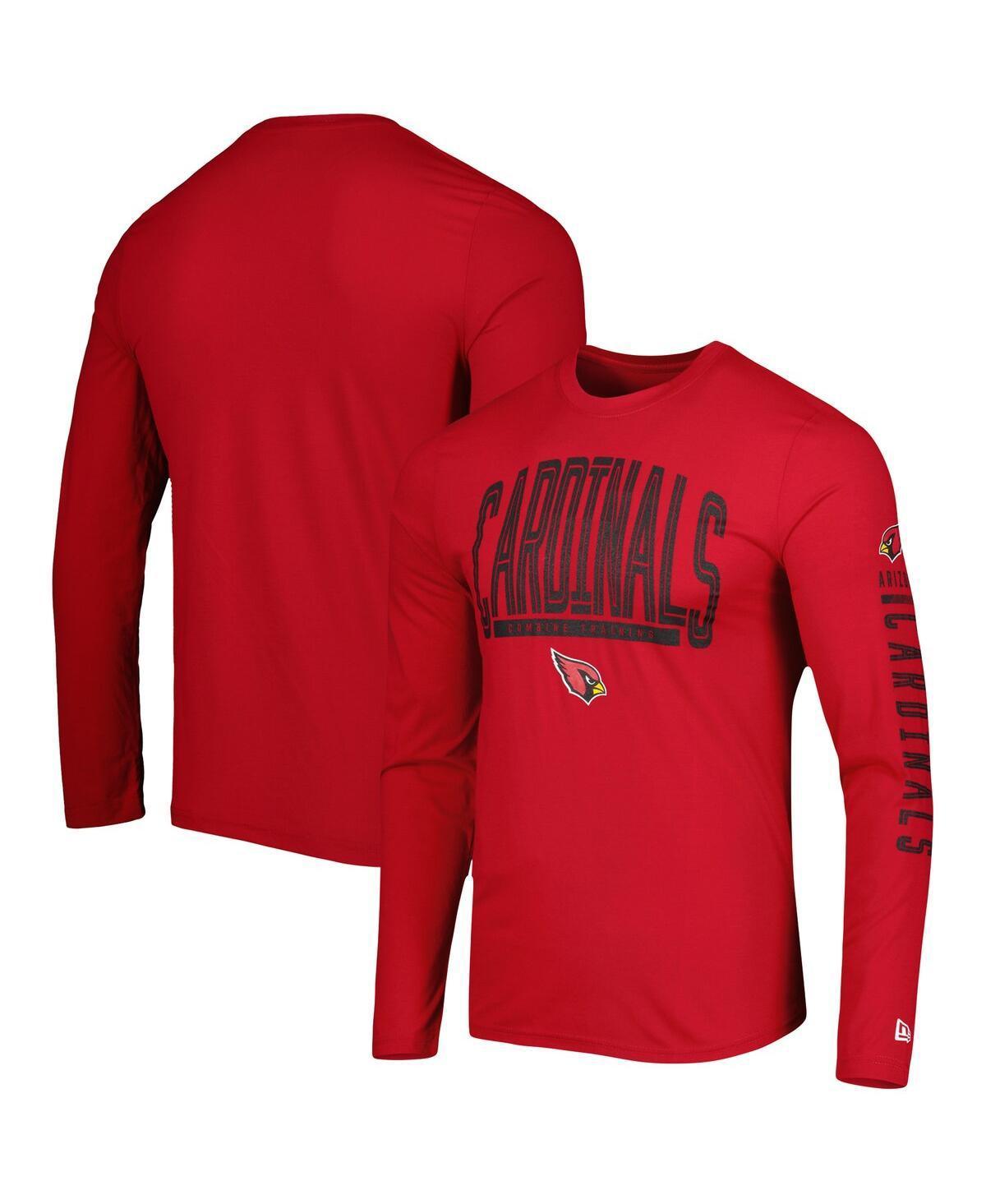 Mens New Era Cardinal Arizona Cardinals Combine Authentic Home Stadium Long Sleeve T-shirt Product Image