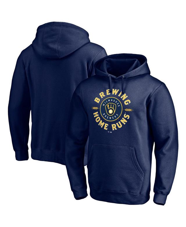 Mens Fanatics Navy Milwaukee Brewers Brewing Up Team Pullover Hoodie Product Image