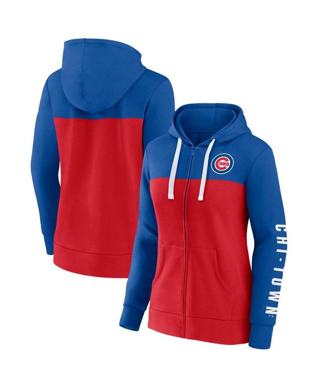 Womens Fanatics Royal Chicago Cubs Take The Field Colorblocked Hoodie Full-Zip Jacket - Royal Product Image