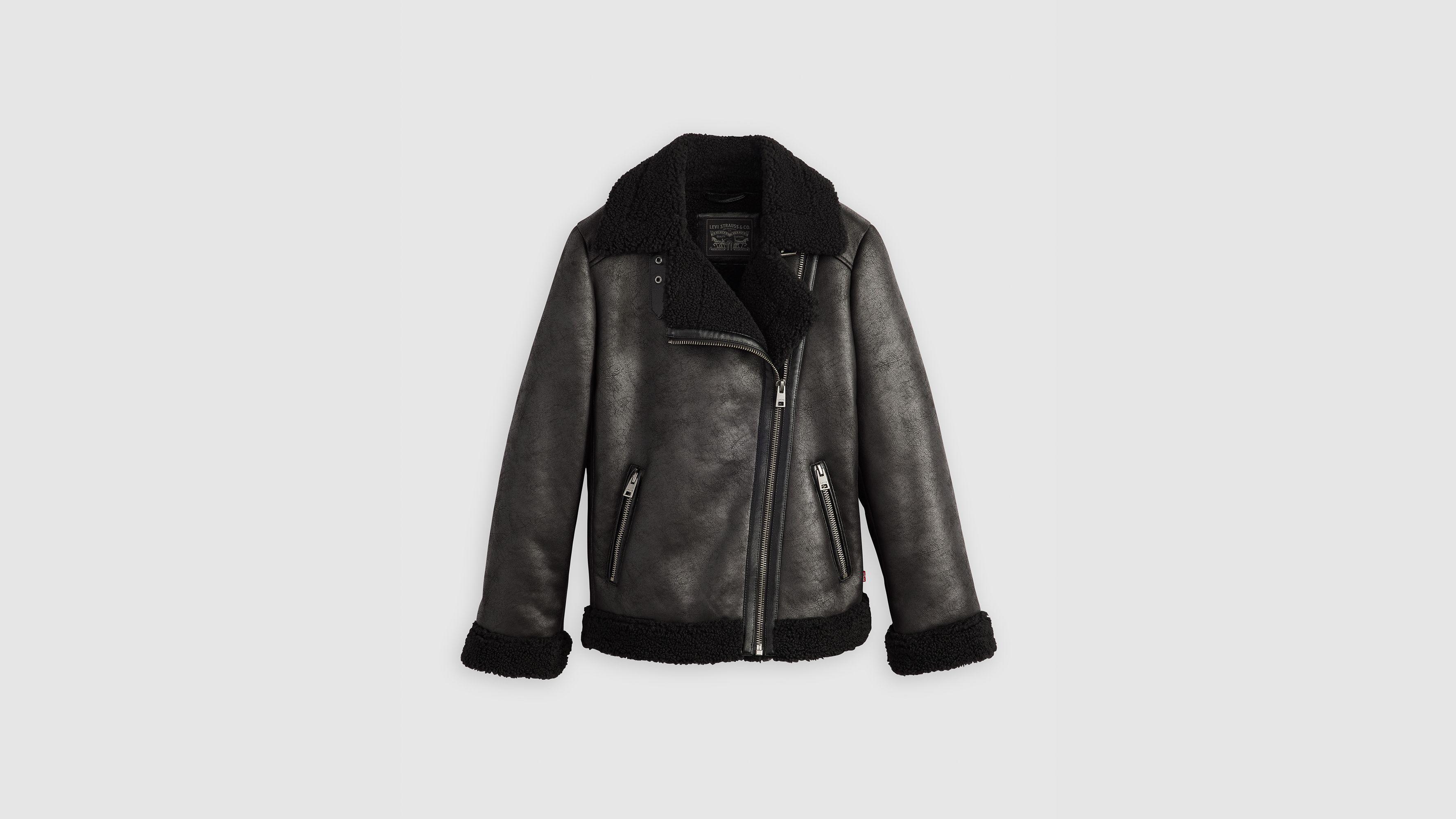 Faux Shearling Moto Jacket Product Image