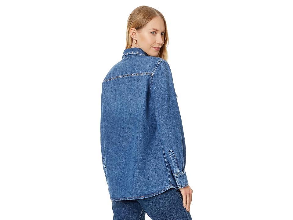 Womens Emilia Stud-Embellished Denim Shirt Product Image