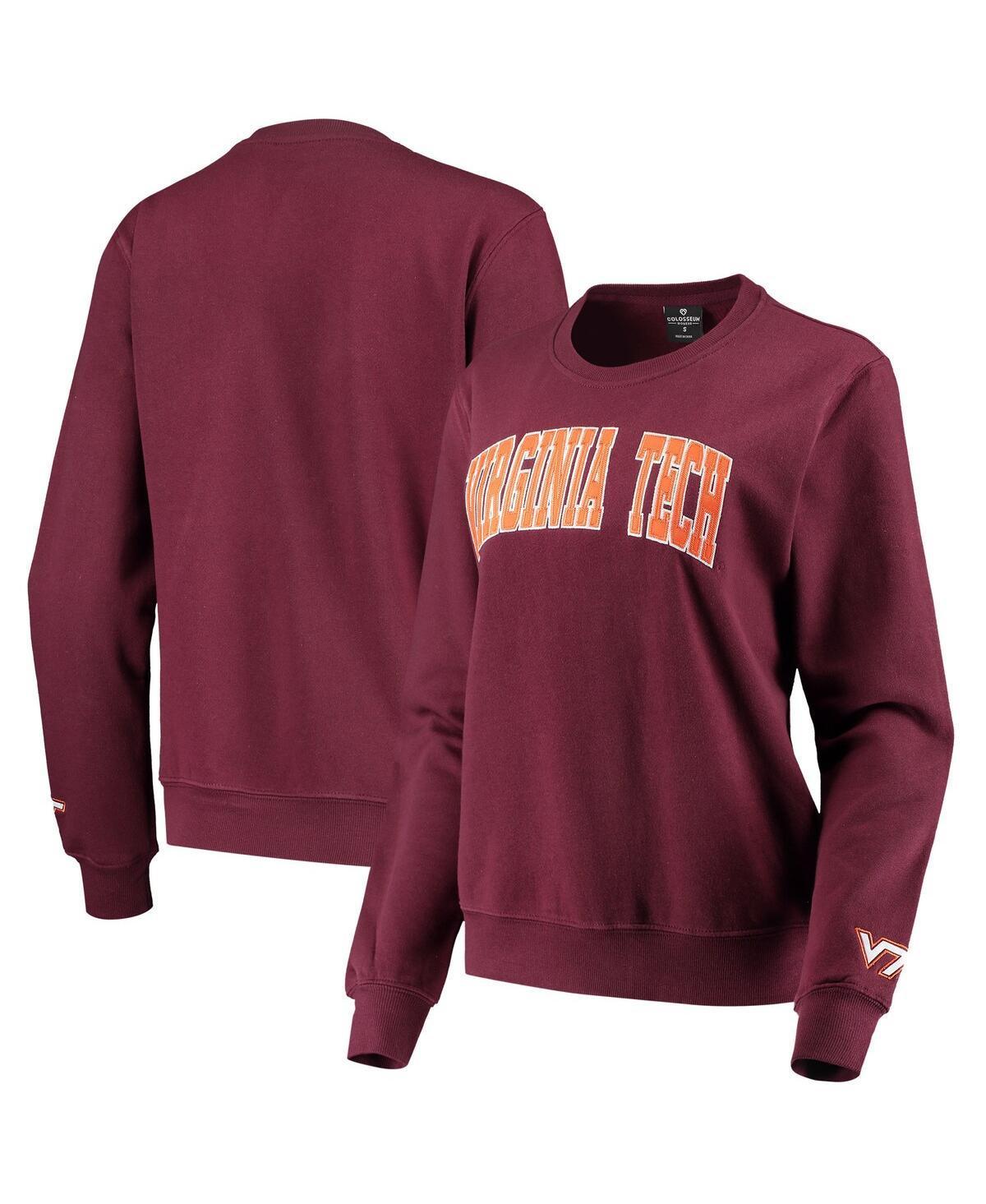 Womens Colosseum Maroon Virginia Tech Hokies Campanile Pullover Sweatshirt Product Image