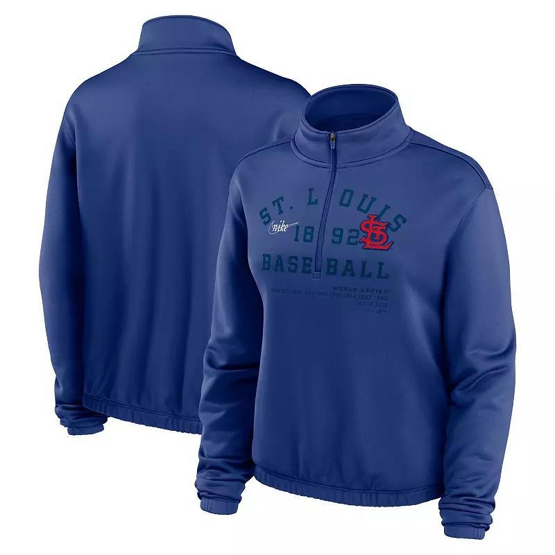 Womens Nike Royal St. Louis Cardinals Rewind Splice 1/4-Zip Sweatshirt Product Image