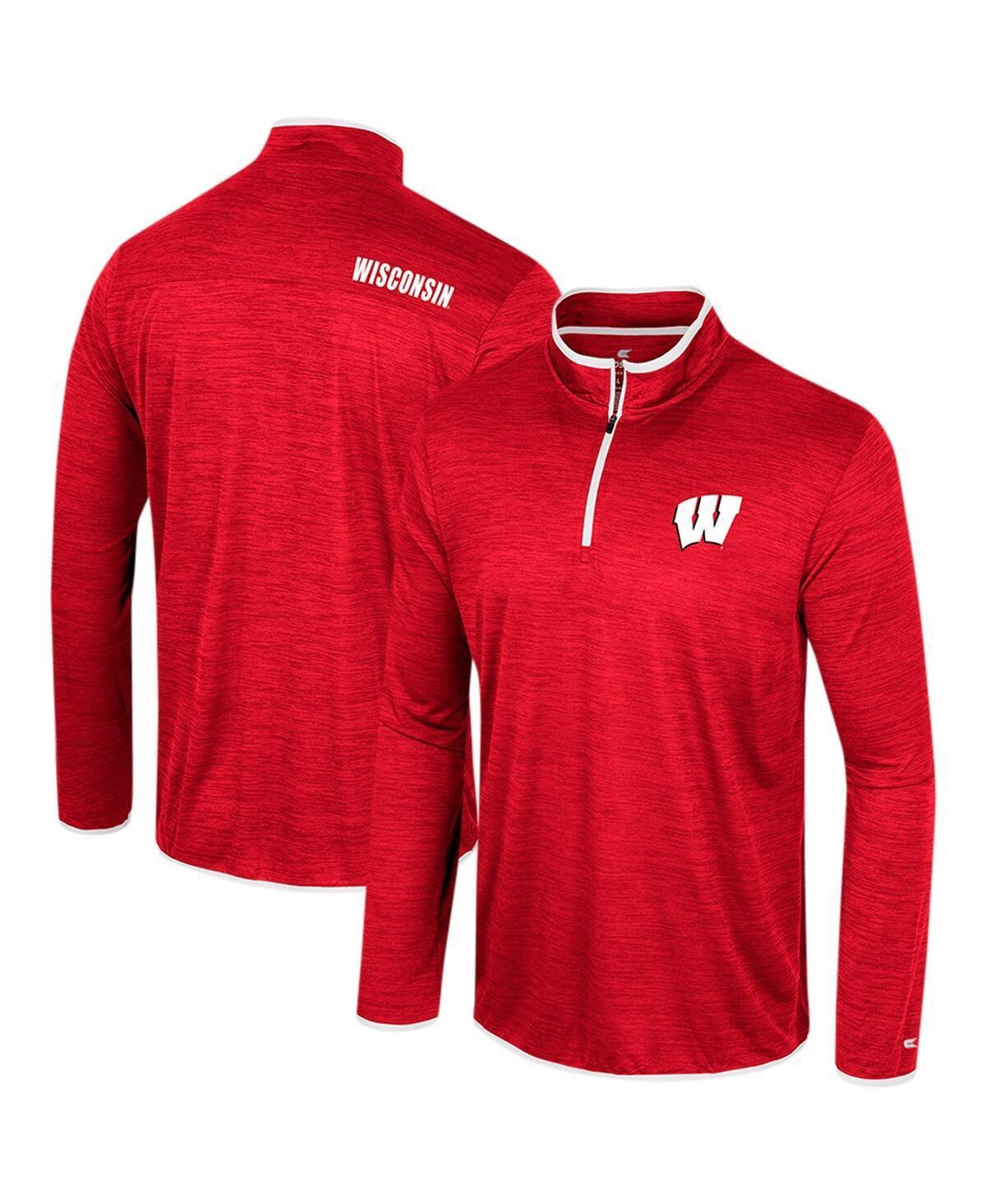 Mens Colosseum Red Wisconsin Badgers Wright Quarter-Zip Windshirt Product Image