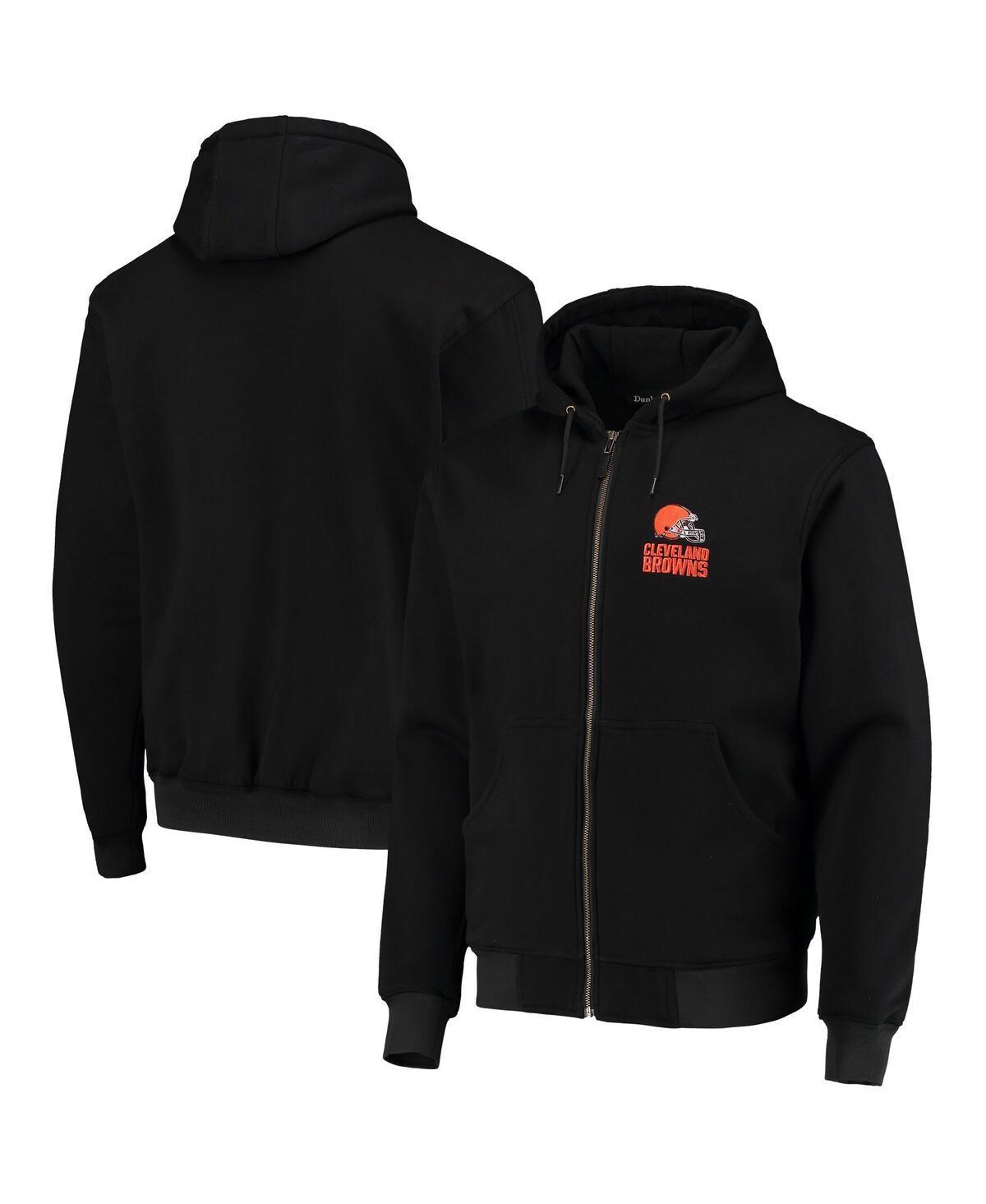 Mens Dunbrooke Black Cleveland Browns Craftsman Thermal-Lined Full-Zip Hoodie Product Image