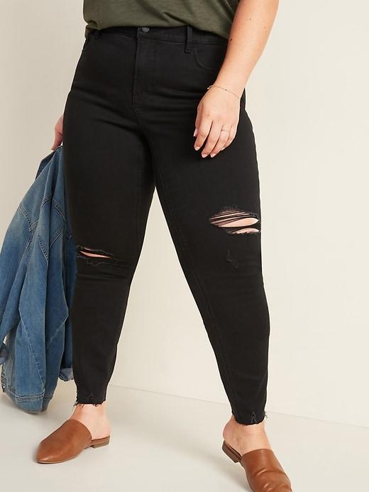 High-Waisted Secret-Smooth Pockets Plus-Size Rockstar Super Skinny Jeans product image