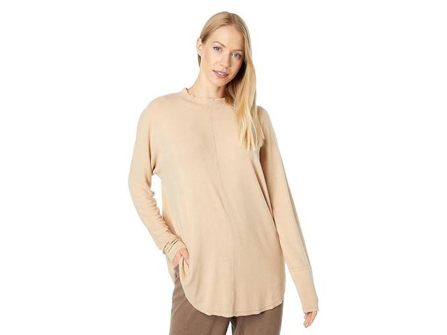 Mod-o-doc Brushed Rib Long Sleeve Mock Neck Dolman Tunic (Camel) Women's Clothing Product Image