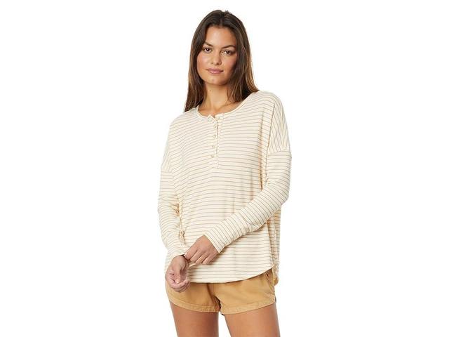 Billabong New Anyday Long Sleeve Top (White Cap) Women's Clothing Product Image