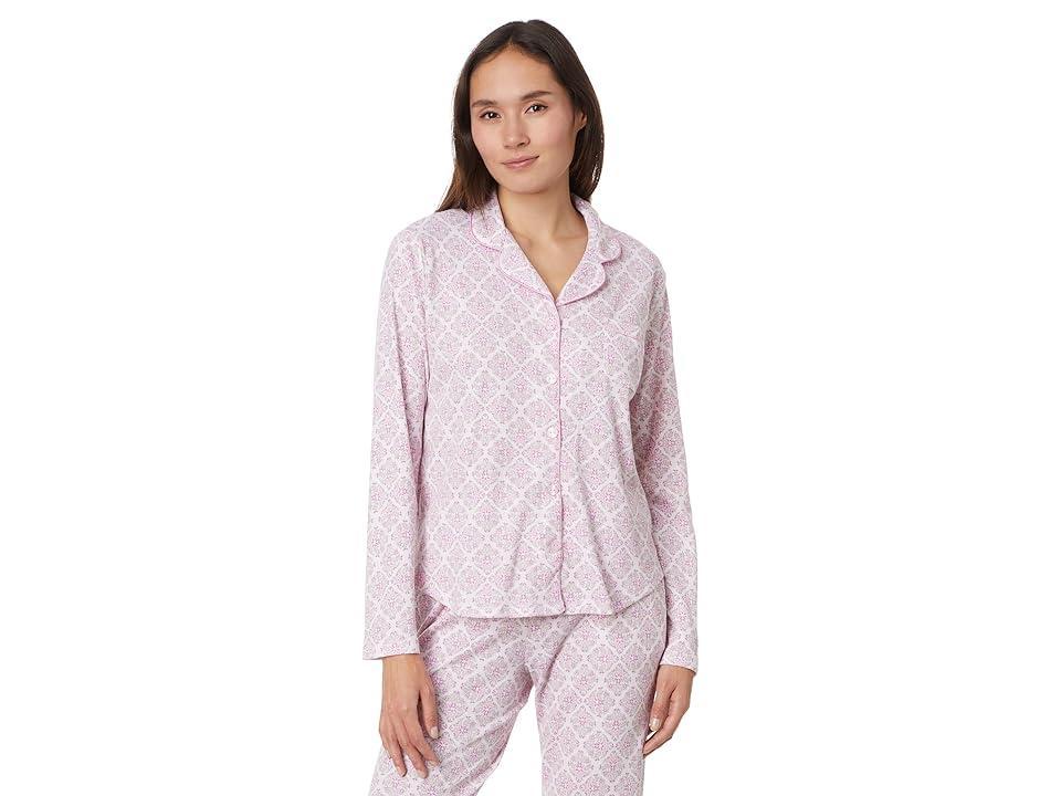 Karen Neuburger Gramercy Park Long Sleeve Girlfriend PJ Set (Floral Trellis) Women's Pajama Sets Product Image