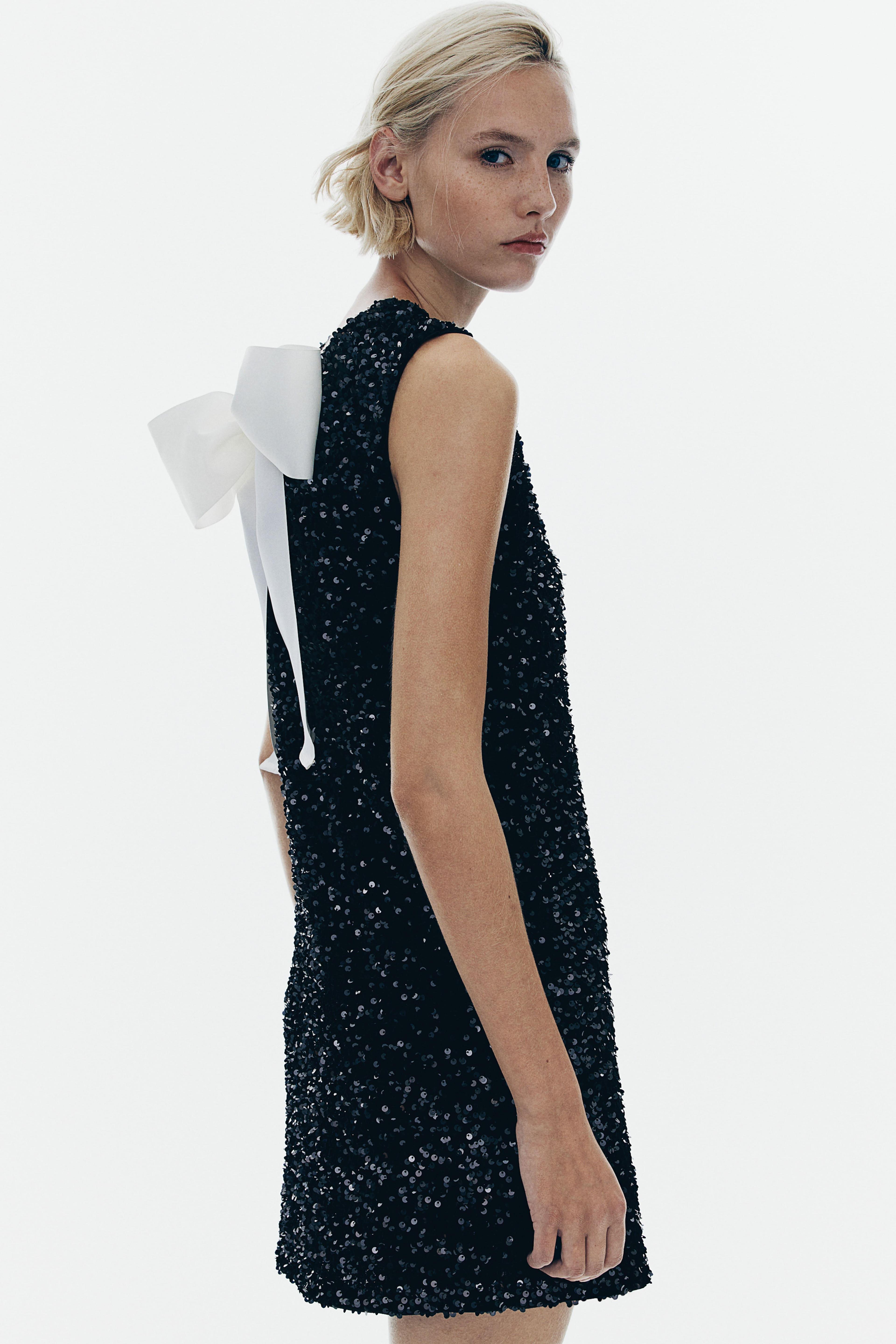 Sequined Tie-back Dress Product Image