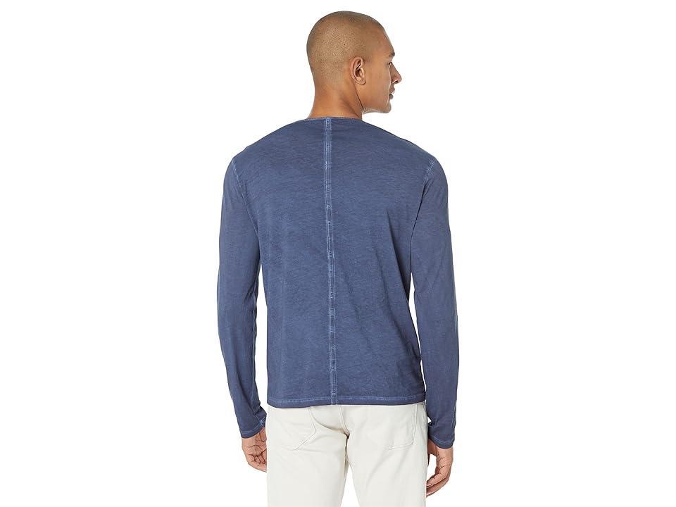 John Varvatos Regular Fit Long Sleeve Henley with Cold Dye and Crinkle K3584Y2 (Capri ) Men's Clothing Product Image