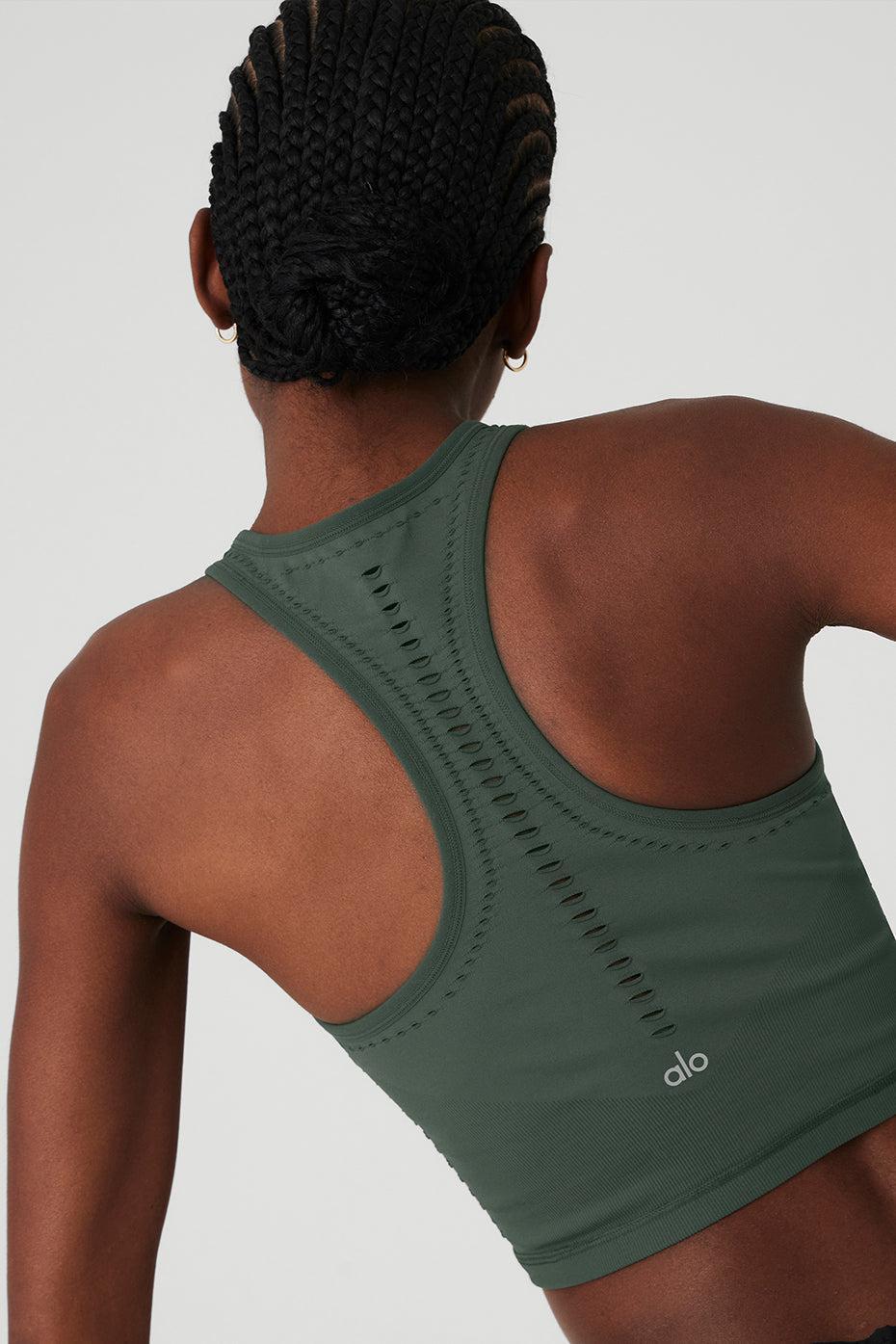 Seamless Open Air Racerback Tank - Dark Cactus Product Image