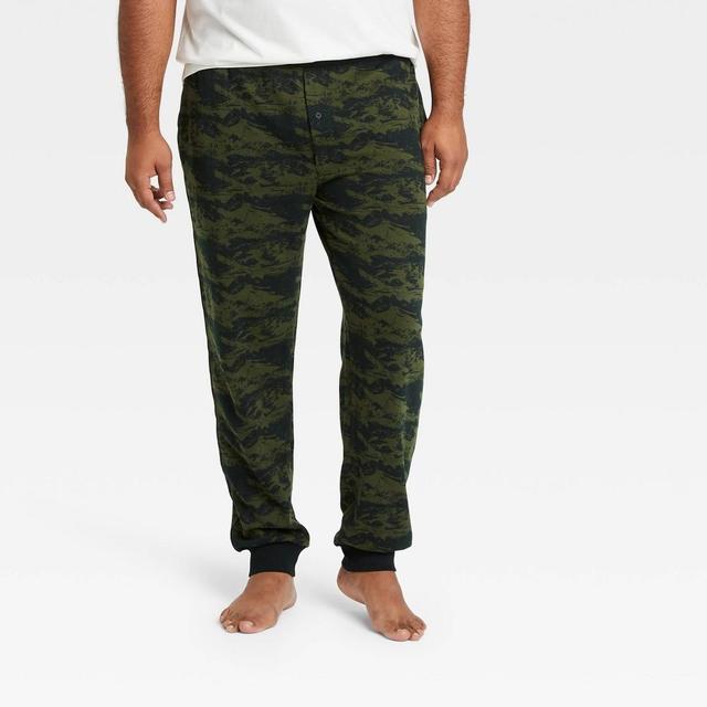 Mens Big & Tall Camo Print Knit Jogger Pajama Pants - Goodfellow & Co Fern Green 5XLT Product Image