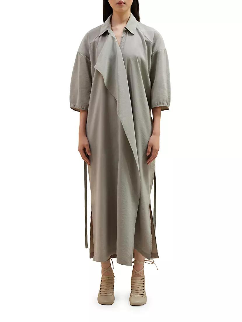 Womens Asymmetric Silk-Blend Shirtdress Product Image