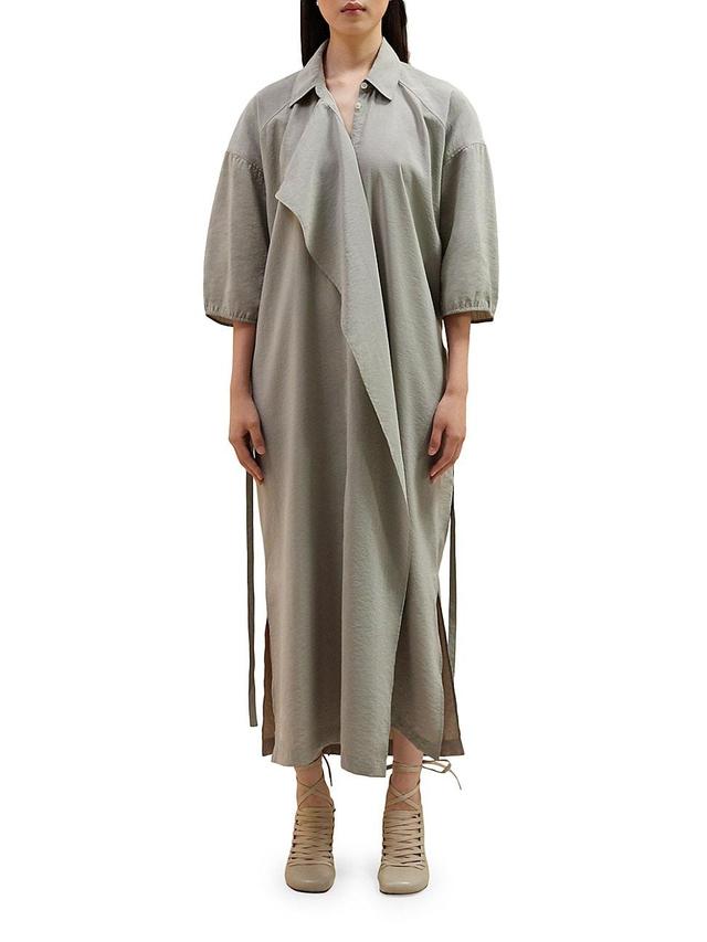 Womens Asymmetric Silk-Blend Shirtdress Product Image