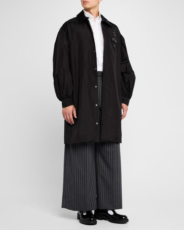 Men's Puff-Sleeve Embellished Utility Coat Product Image