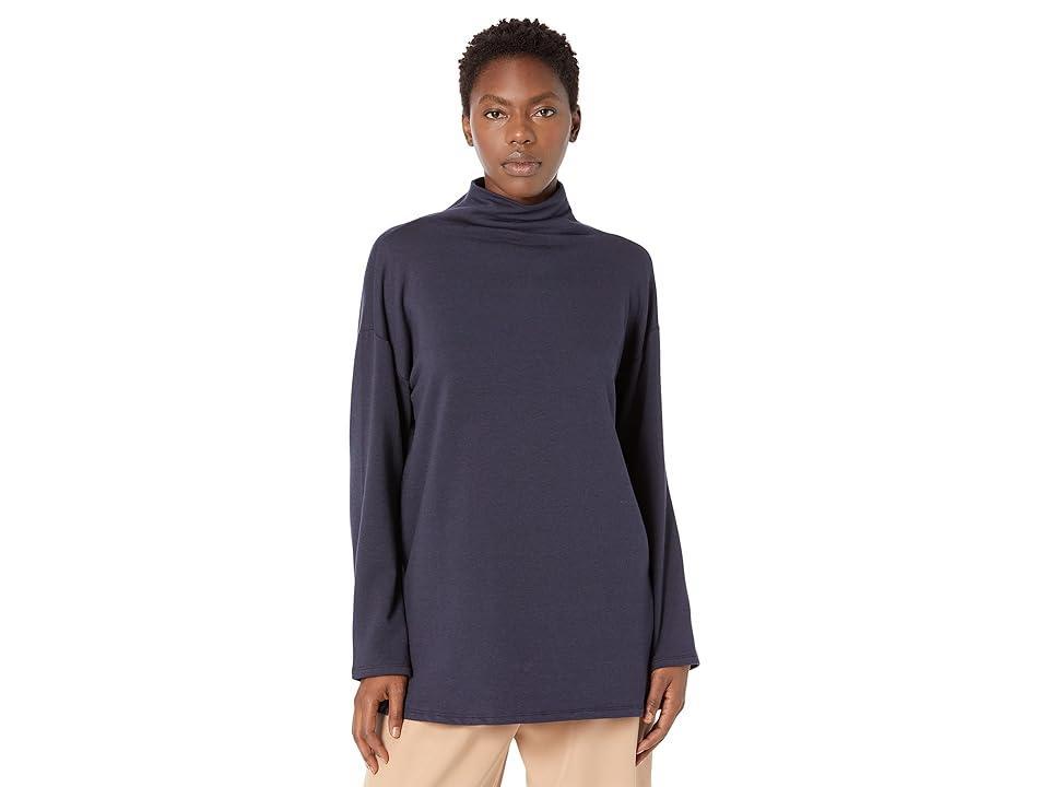 Eileen Fisher Petite High Funnel Neck Tunic (Nocturne) Women's Clothing Product Image