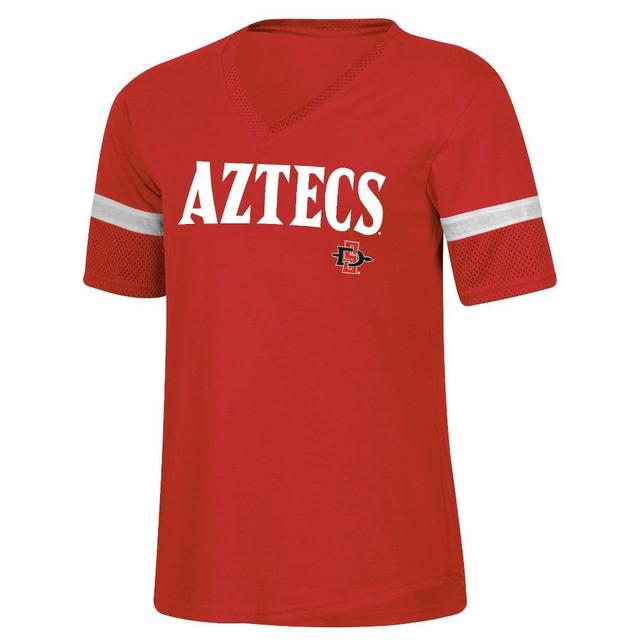 NCAA San Diego State Aztecs Womens Mesh Trim V-Neck T-Shirt Product Image