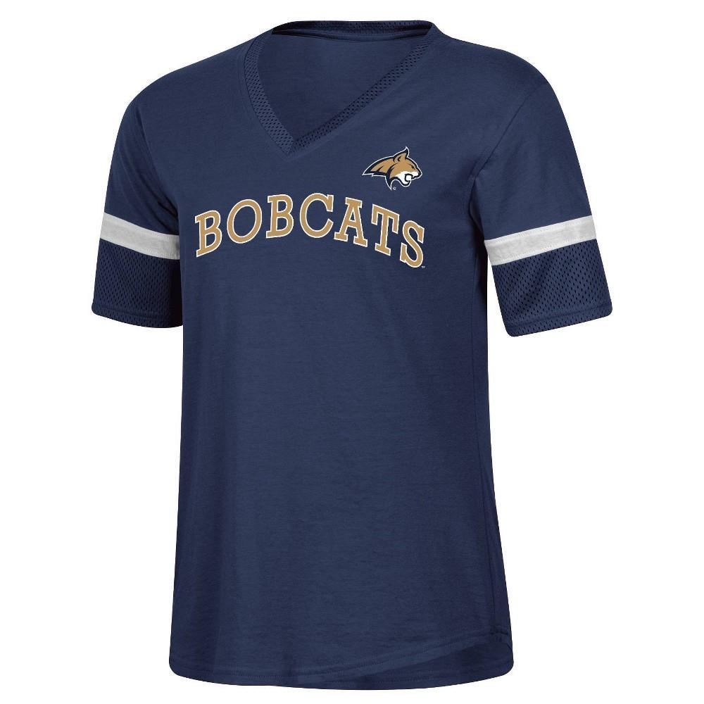 NCAA Montana State Bobcats Womens Mesh Trim V-Neck T-Shirt Product Image