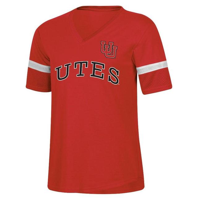 NCAA Utah Utes Womens Mesh Trim V-Neck T-Shirt Product Image