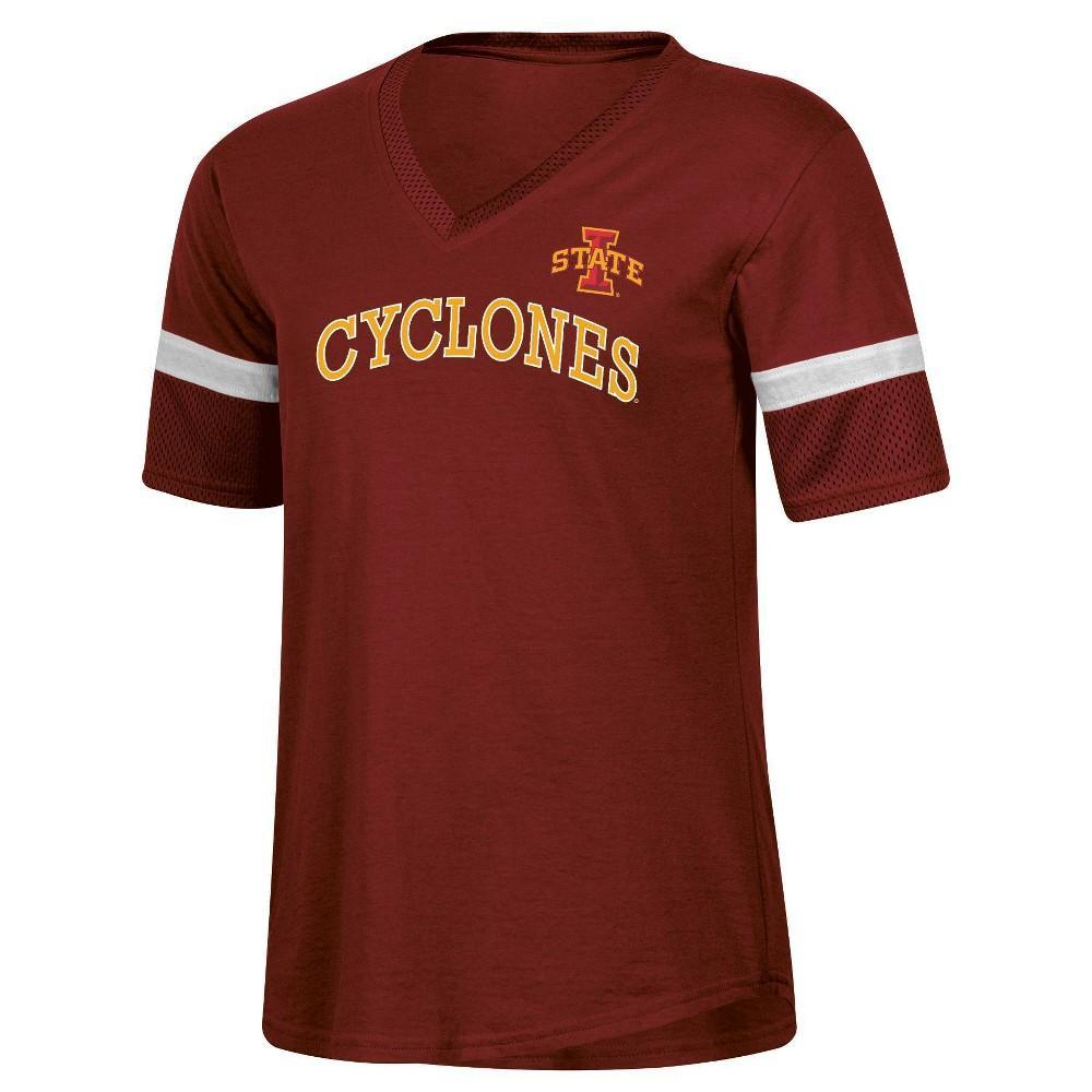 NCAA Iowa State Cyclones Womens Mesh Trim V-Neck T-Shirt Product Image