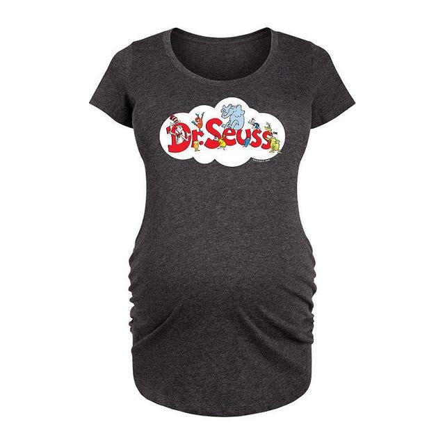 Maternity Dr. Seuss Cloud Logo Graphic Tee, Womens Heather Grey Product Image