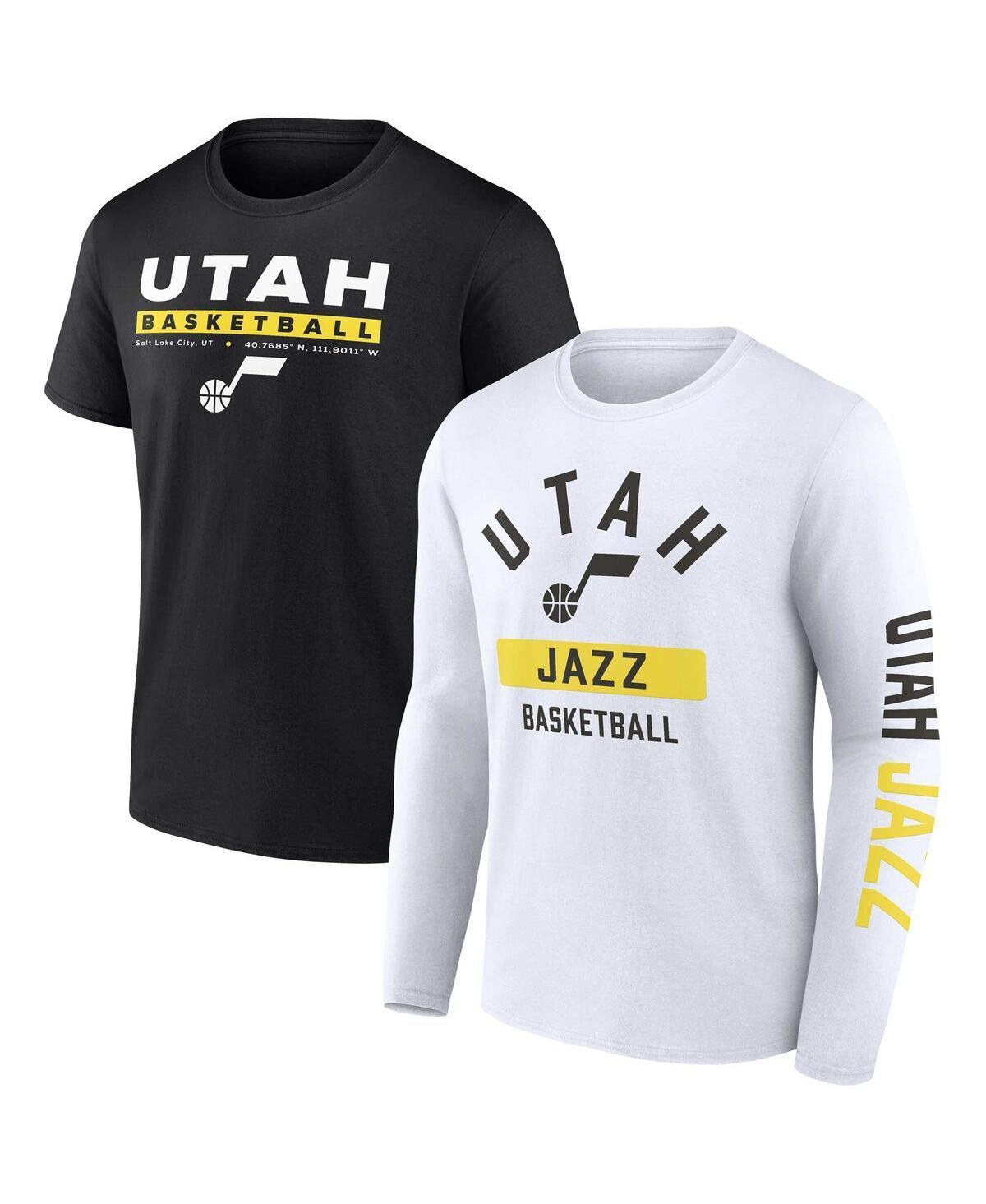 Mens Fanatics Branded Black/White Utah Jazz Two-Pack Just Net Combo Set Product Image