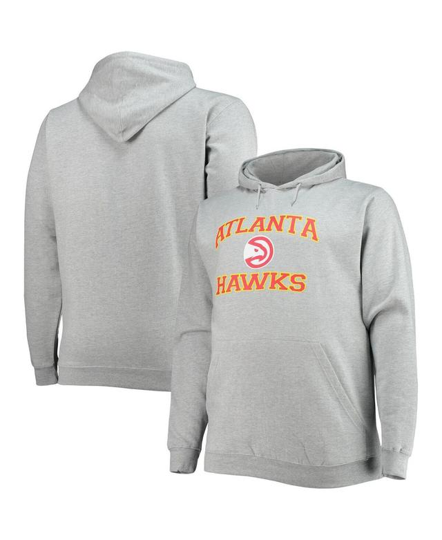 Mens Heathered Gray Atlanta Hawks Big & Tall Heart & Soul Pullover Hoodie HAW Grey Product Image