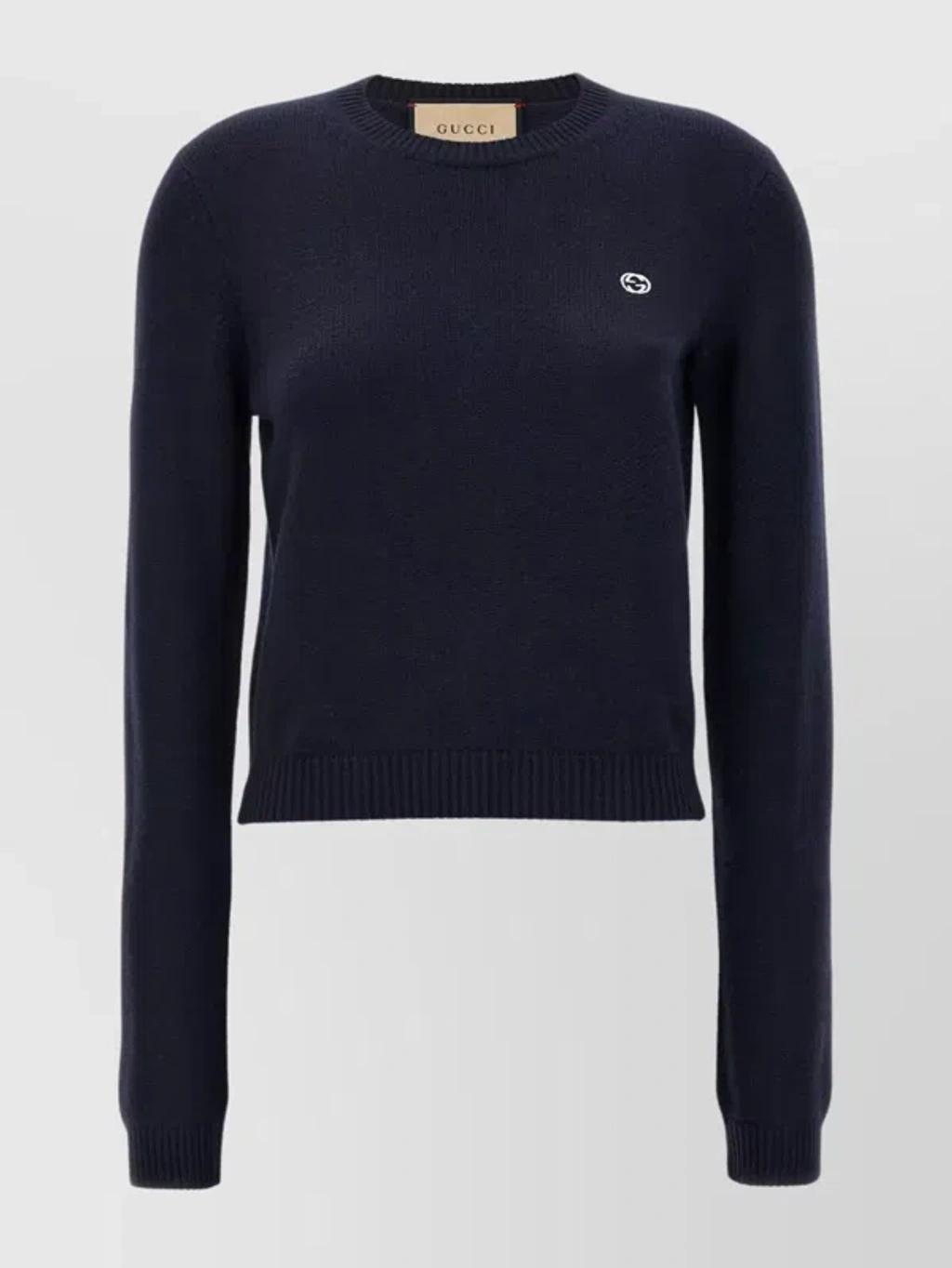 Logo Knitwear Sweater With Long Sleeves In Blue Product Image