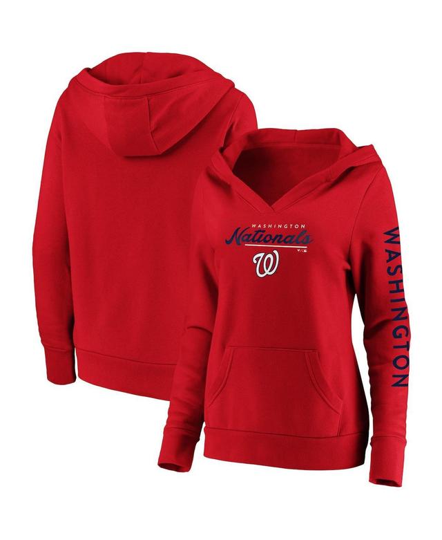 Womens Fanatics Branded Washington Nationals Core High Class Crossover Pullover Hoodie Product Image