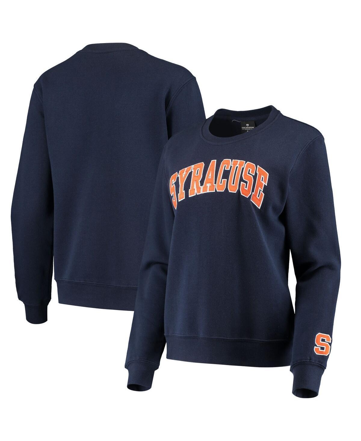 Womens Colosseum Navy Syracuse Orange Campanile Pullover Sweatshirt Product Image