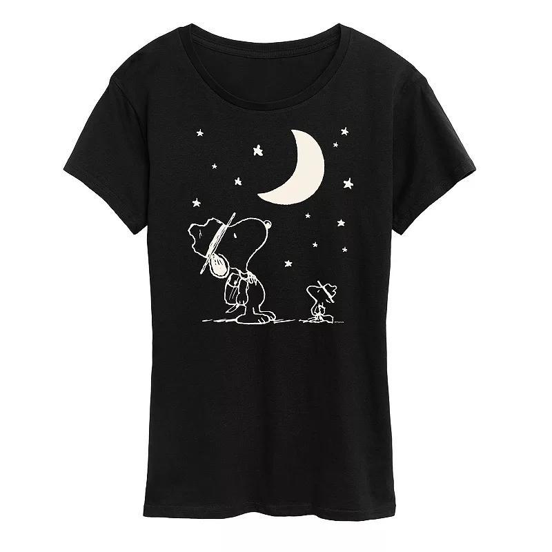 Womens Peanuts Snoopy & Woodstock Star Gazing Graphic Tee Product Image