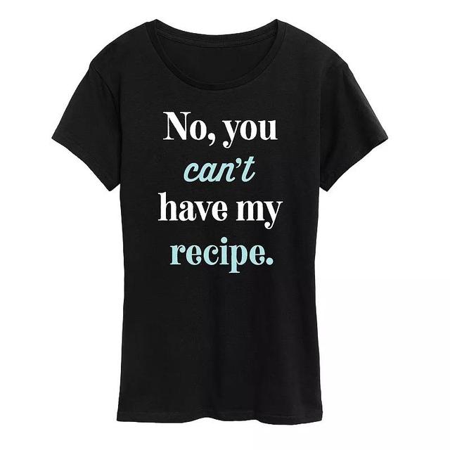 Womens No Cant Have Recipe Graphic Tee Grey Green Product Image