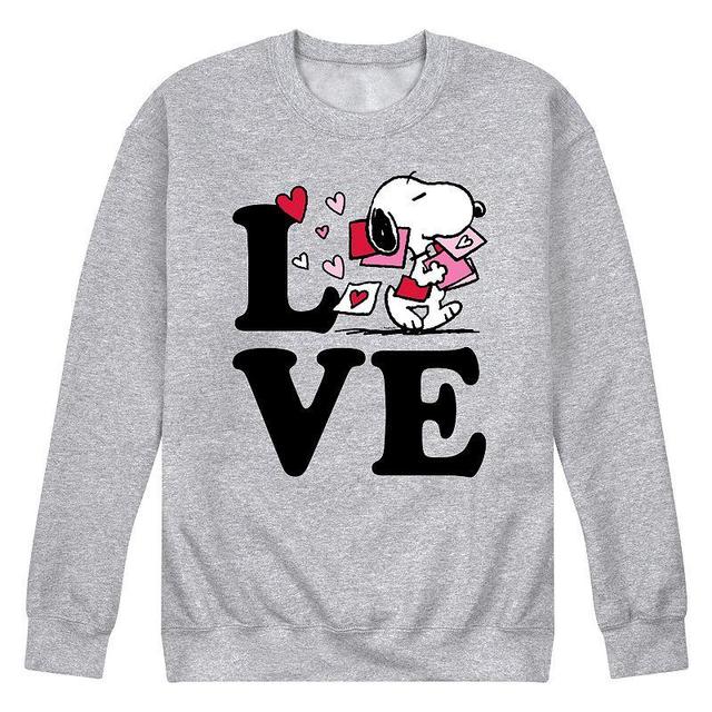 Mens Peanuts Love Snoopy Sweatshirt Med Grey Product Image