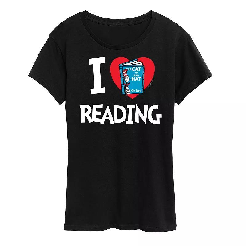 Womens Dr. Seuss I Love Reading Graphic Tee Blue Product Image