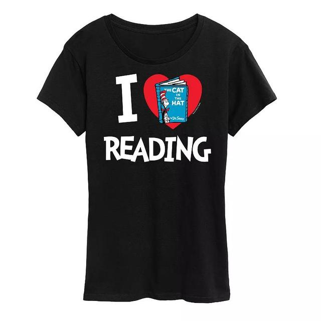 Womens Dr. Seuss I Love Reading Graphic Tee Blue Product Image