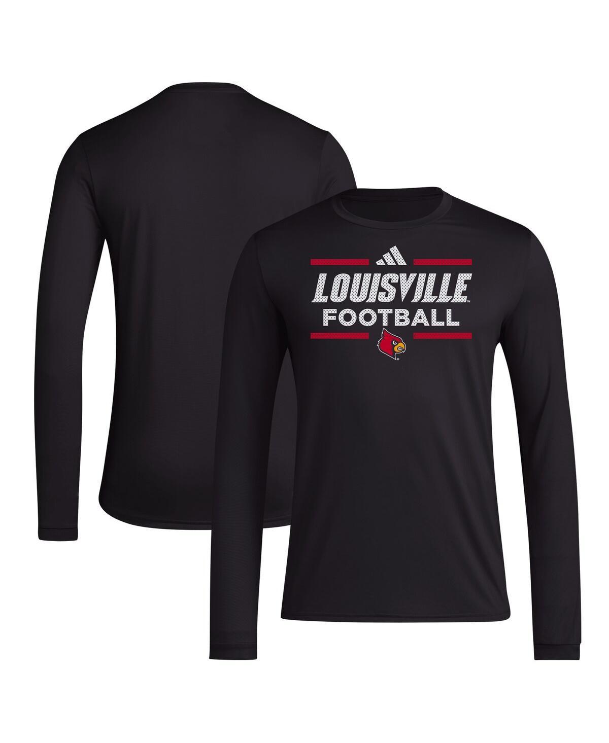 Mens adidas Louisville Cardinals Locker Football Pre-Game AEROREADY Long Sleeve T-Shirt Product Image