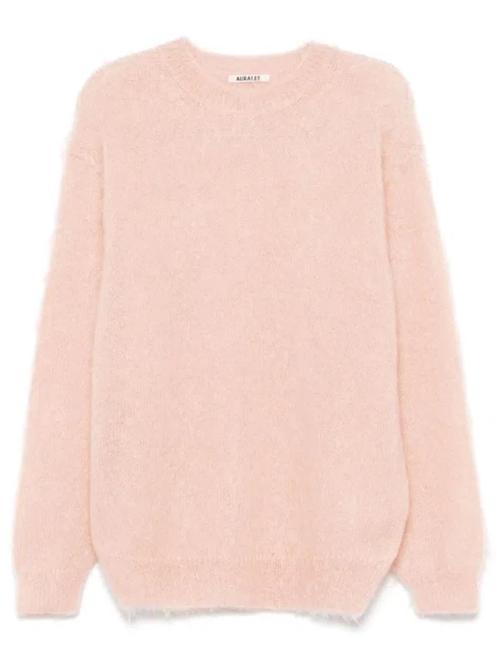 AURALEE Brushed Super Kid Mohair Sweater In Pink Product Image