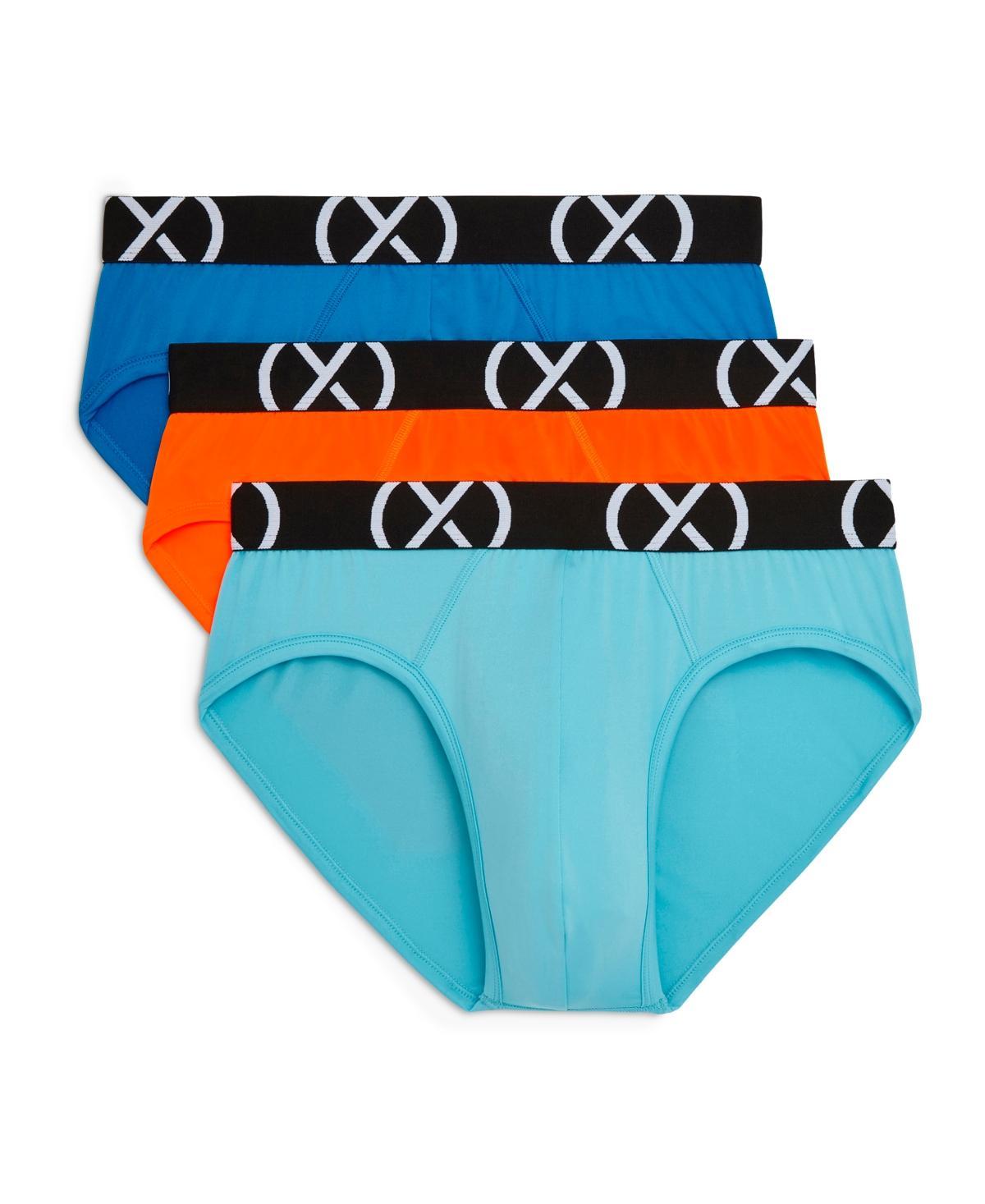 2(x)ist Mens Micro Sport No Show Performance Ready Brief, Pack of 3 - Electric Blue, Shocking Orange Product Image