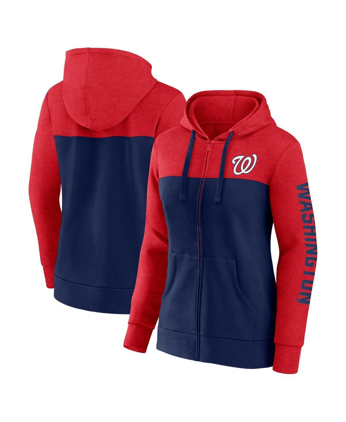 Womens Fanatics Red Washington Nationals City Ties Hoodie Full-Zip Sweatshirt - Red Product Image