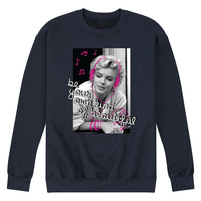 Mens Marilyn Monroe Headphones Sweatshirt Blue Product Image