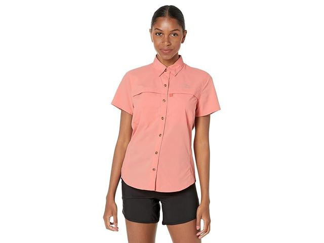 L.L.Bean Petite Tropicwear Shirt Short Sleeve (Warm Coral) Women's Clothing Product Image