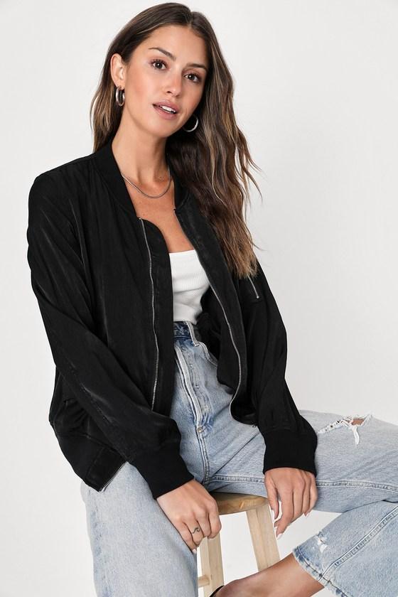 Tully Black Lightweight Bomber Jacket Product Image